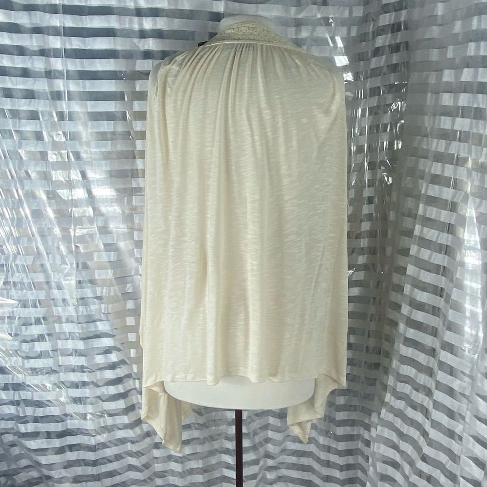 Apt 9 Cream Open Front  Short Sleeve Cardigan - Picture 3 of 6
